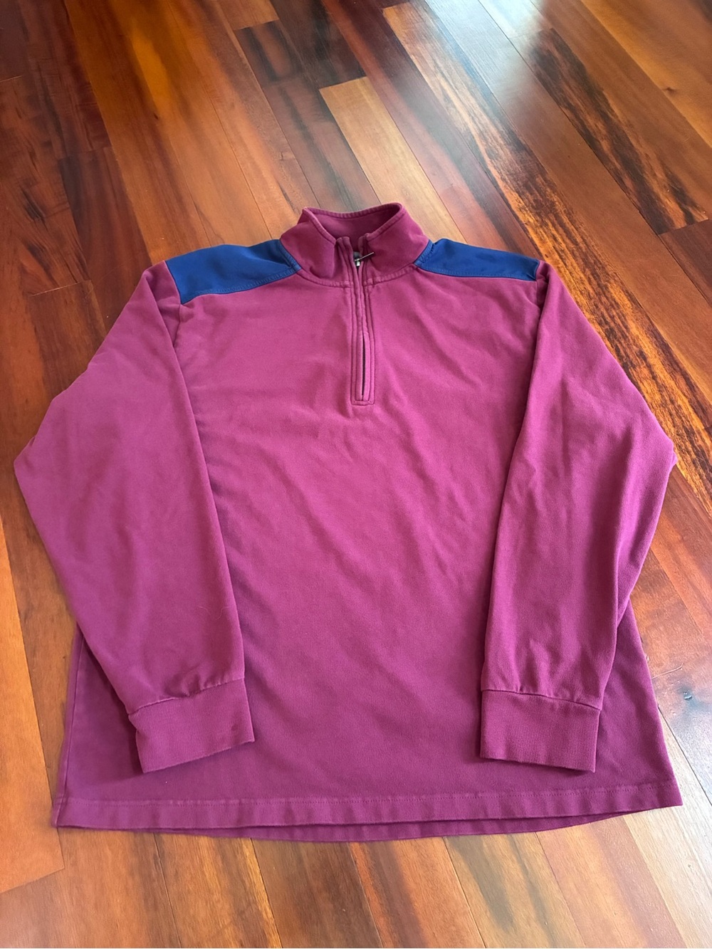 Burgundy & Navy Mens Quarter zip size XL